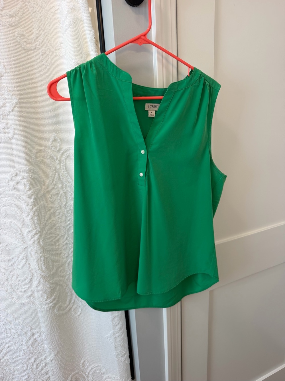 J. Crew Bright Green Sleeveless Henley Camisole